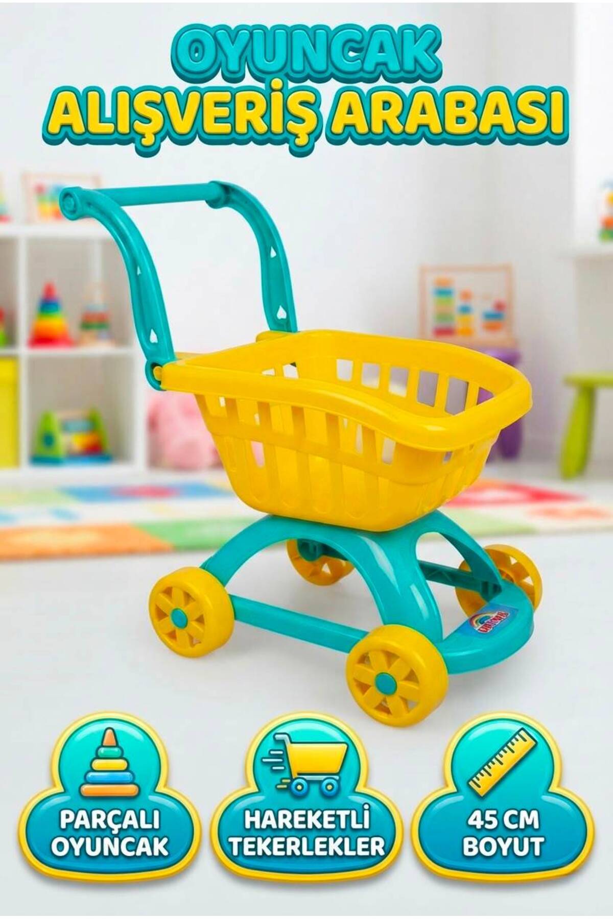 Tıfıl Toys İlk Market Arabam - İttirmeli Eğitici Çocuk Alışveriş
