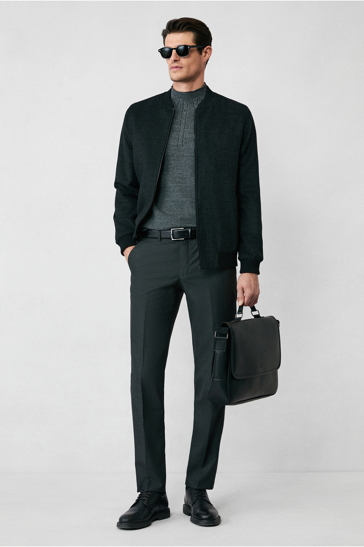 Kiğılı Yarım Balıkçı Yaka Slim Fit Desenli Triko Kazak görsel 4