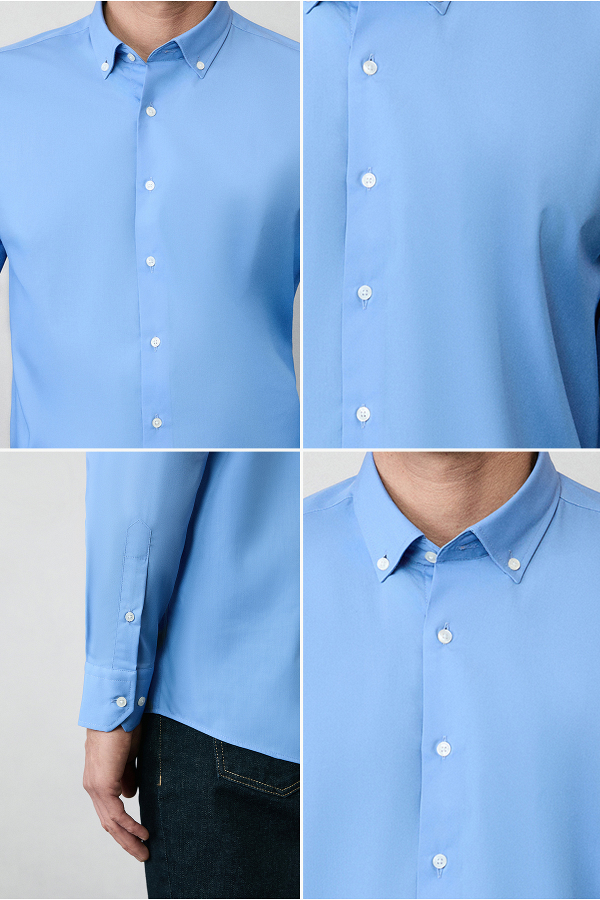 Kiğılı Uzun Kol Regular Fit Düğmeli Yaka Pamuklu Non Iron Ütü Gerektirmeyen Gömlek görsel 6