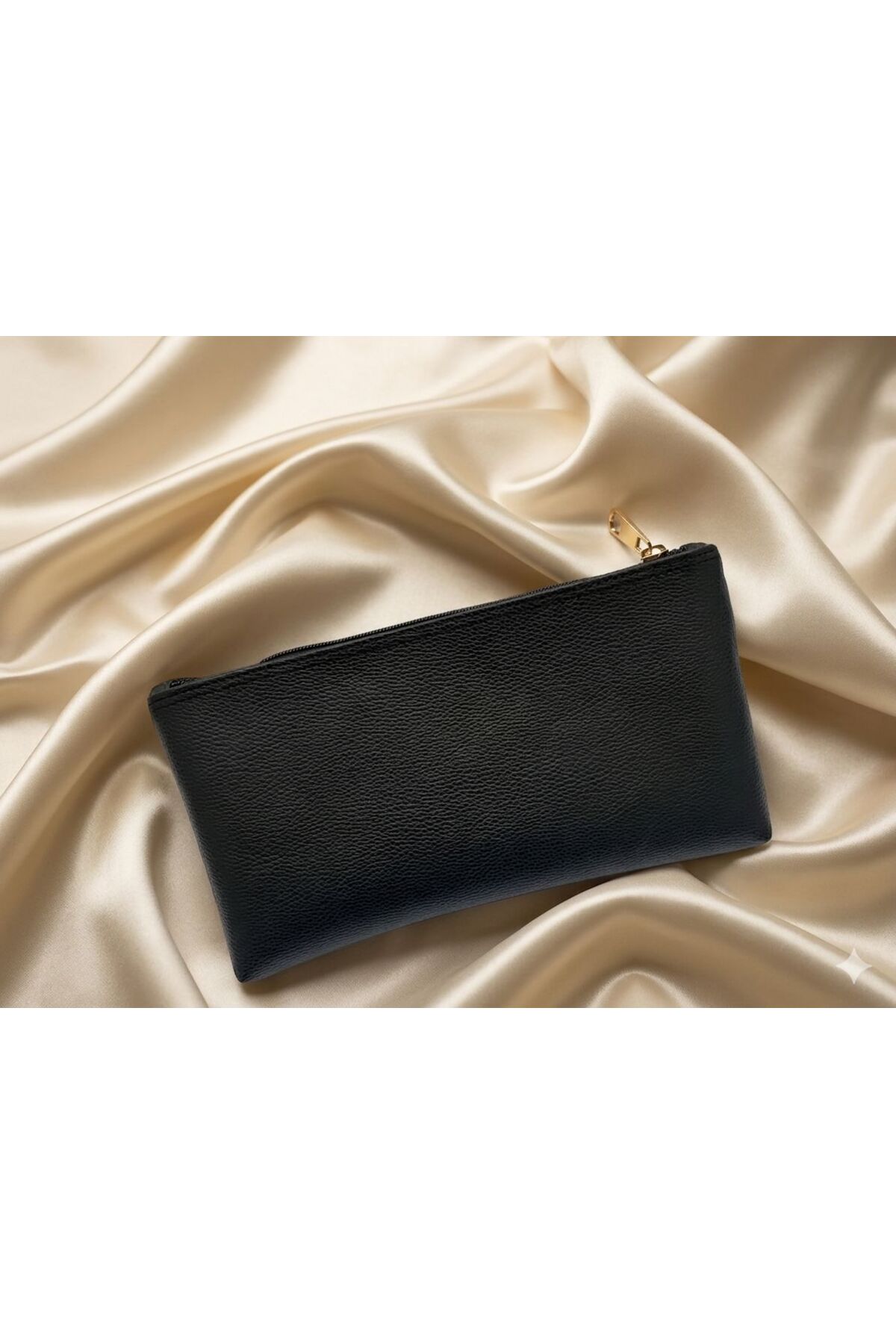 VELORİA BAG & SCARF Veloria Siyah 2 'li Kadın Portföy El & Makyaj Çantası - Şık Gece Çantası - Clutch görsel 7