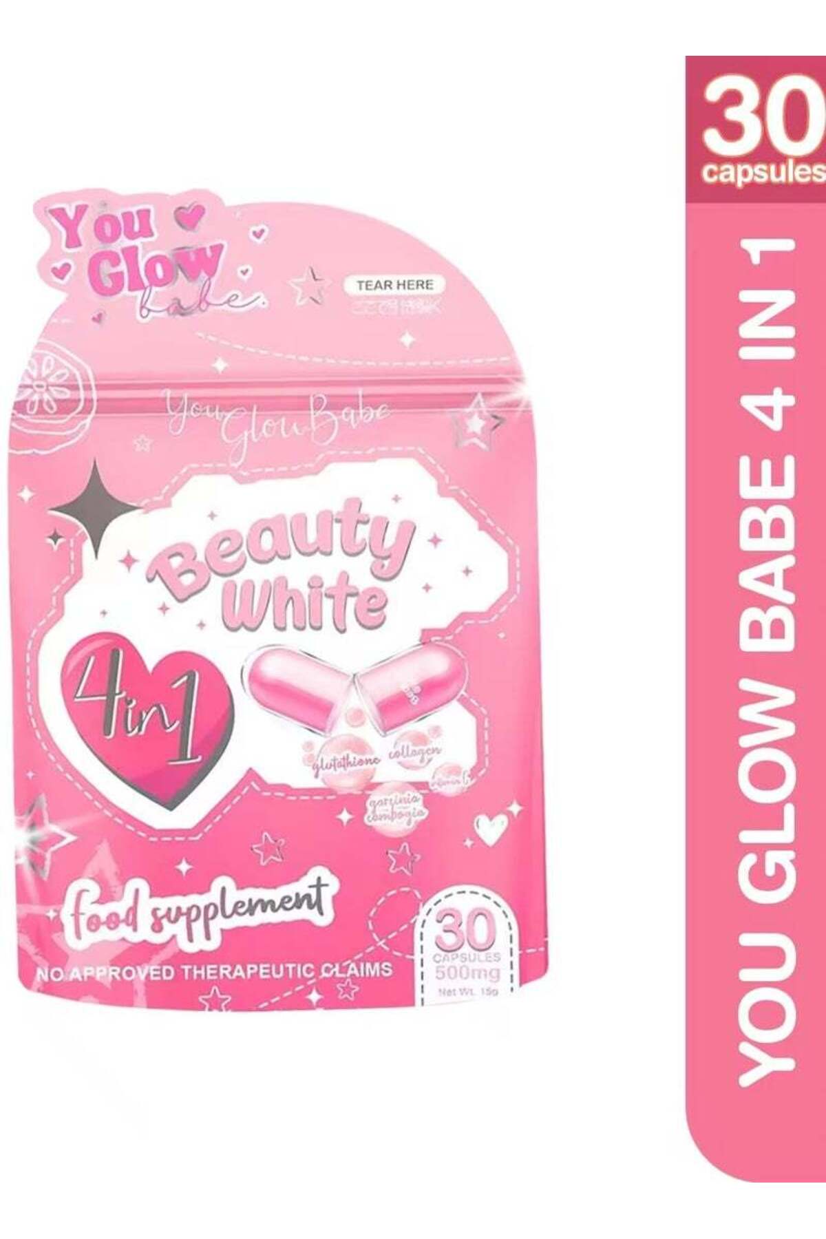 You Glow babe Beauty White 4 in 1 Glutathione Food Supplement, 30 Capsules-  Trendyol