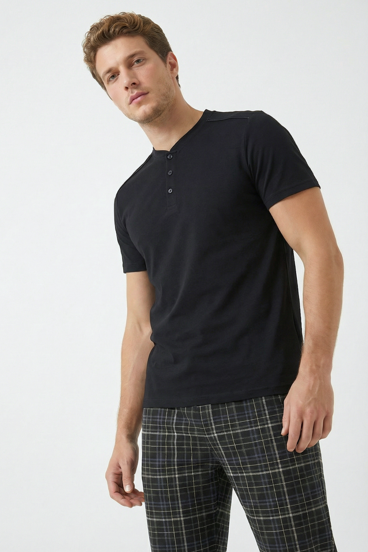 Unlimited Lights 100% Cotton Men's Short Collar Pajamas Set