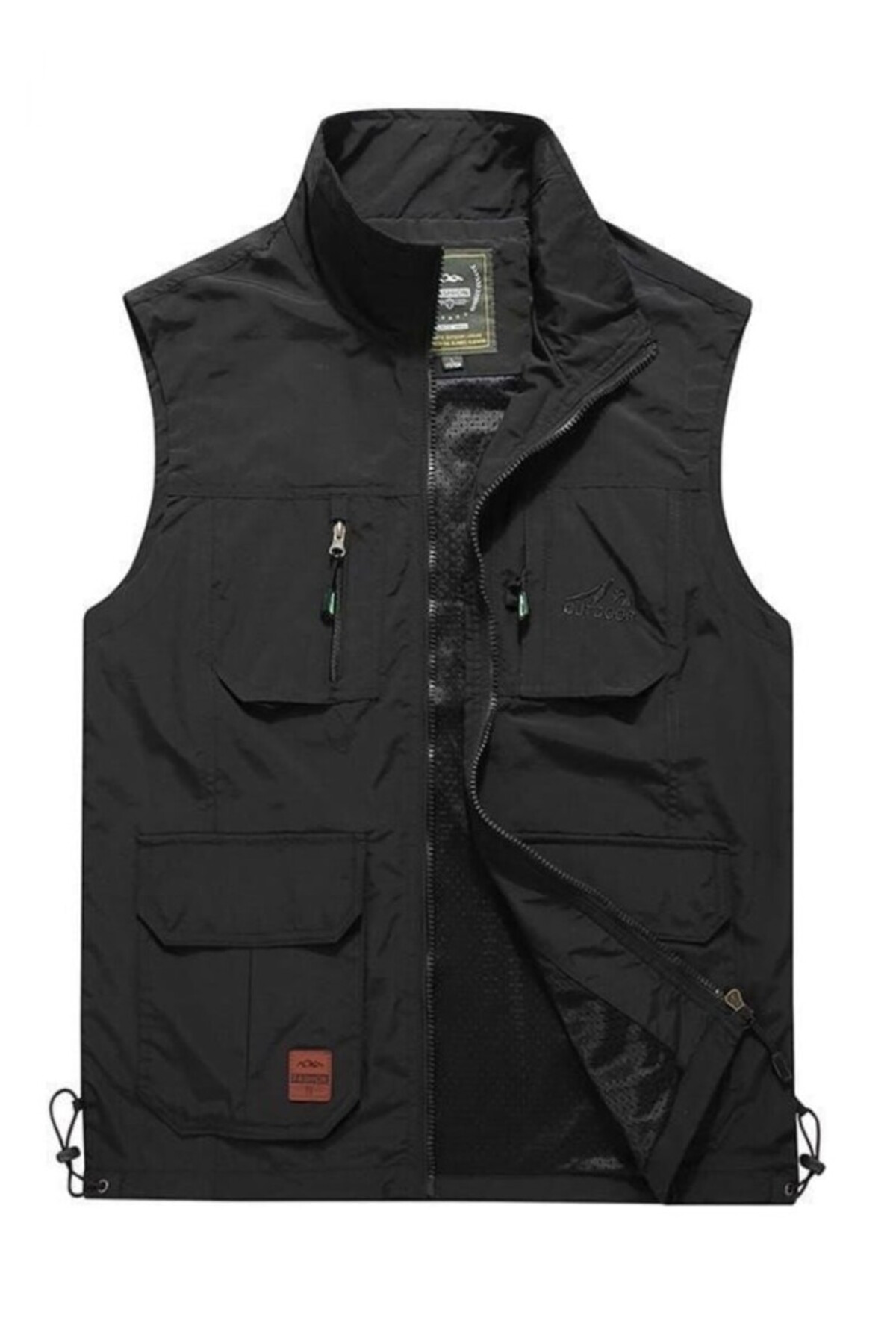 Sanalbolluk İçi Peluşlu Siyah Renk Outdoor Kışlık Yelek