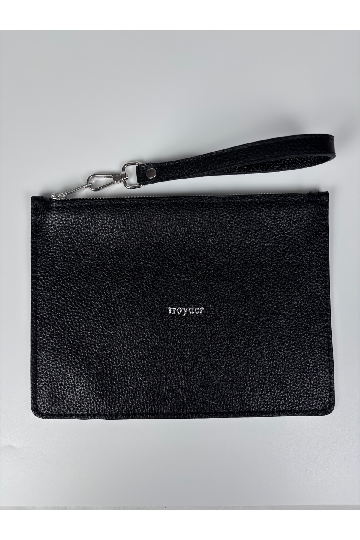 TROYDER Hakiki Deri Clutch/Portföy Çanta Siyah