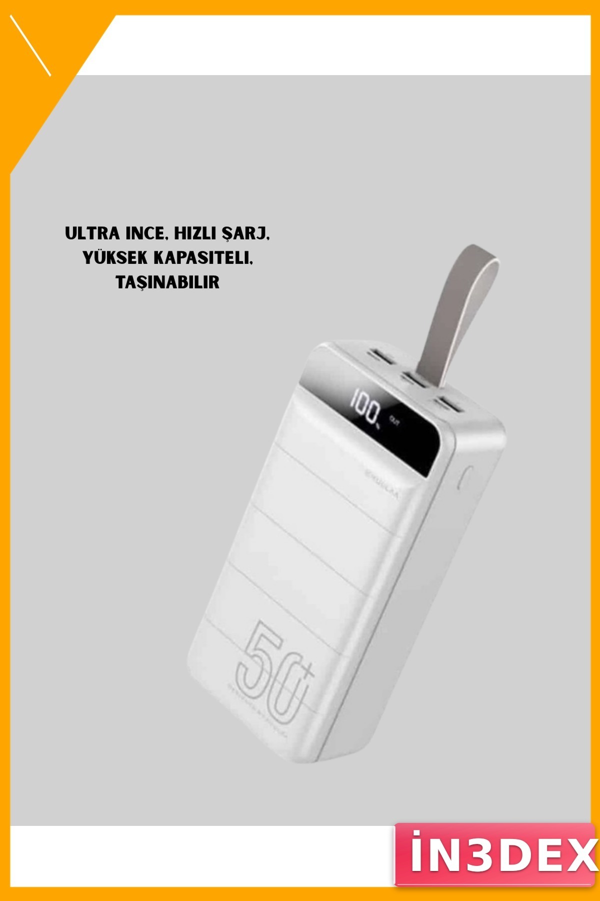 50000mAh 22.5W PD Hızlı Şarj Powerbank 4 Çıkışlı Taşınabilir
