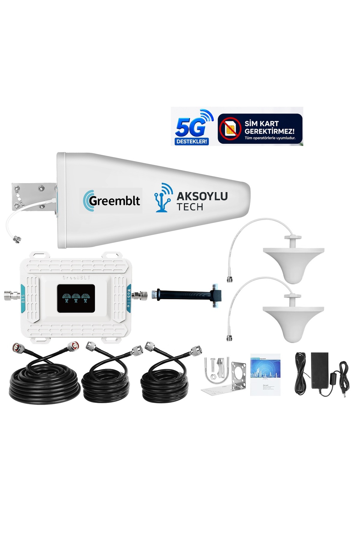 AKSOYLU 3 Band 2 Antenli GSM Sinyal Güçlendirici Şebeke Telefon