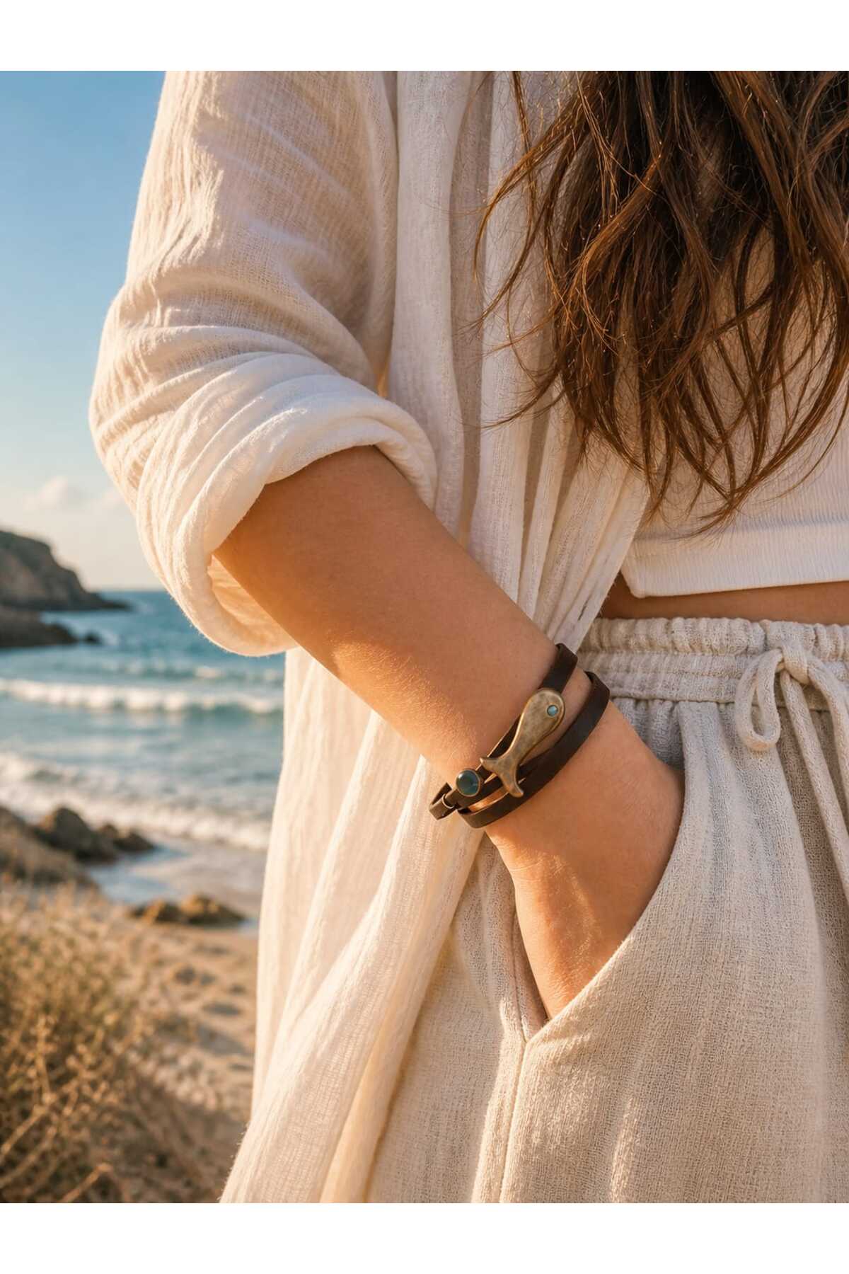 Women's Handmade Leather Fish Shaped Bracelet