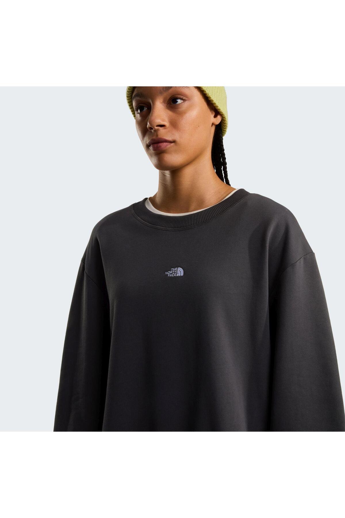 THE NORTH FACE U ESSENTIAL LIGHT RELAXED CREW Unisex Sweatshirt NF0A8GQCRHI1 Gri-XL görsel 2