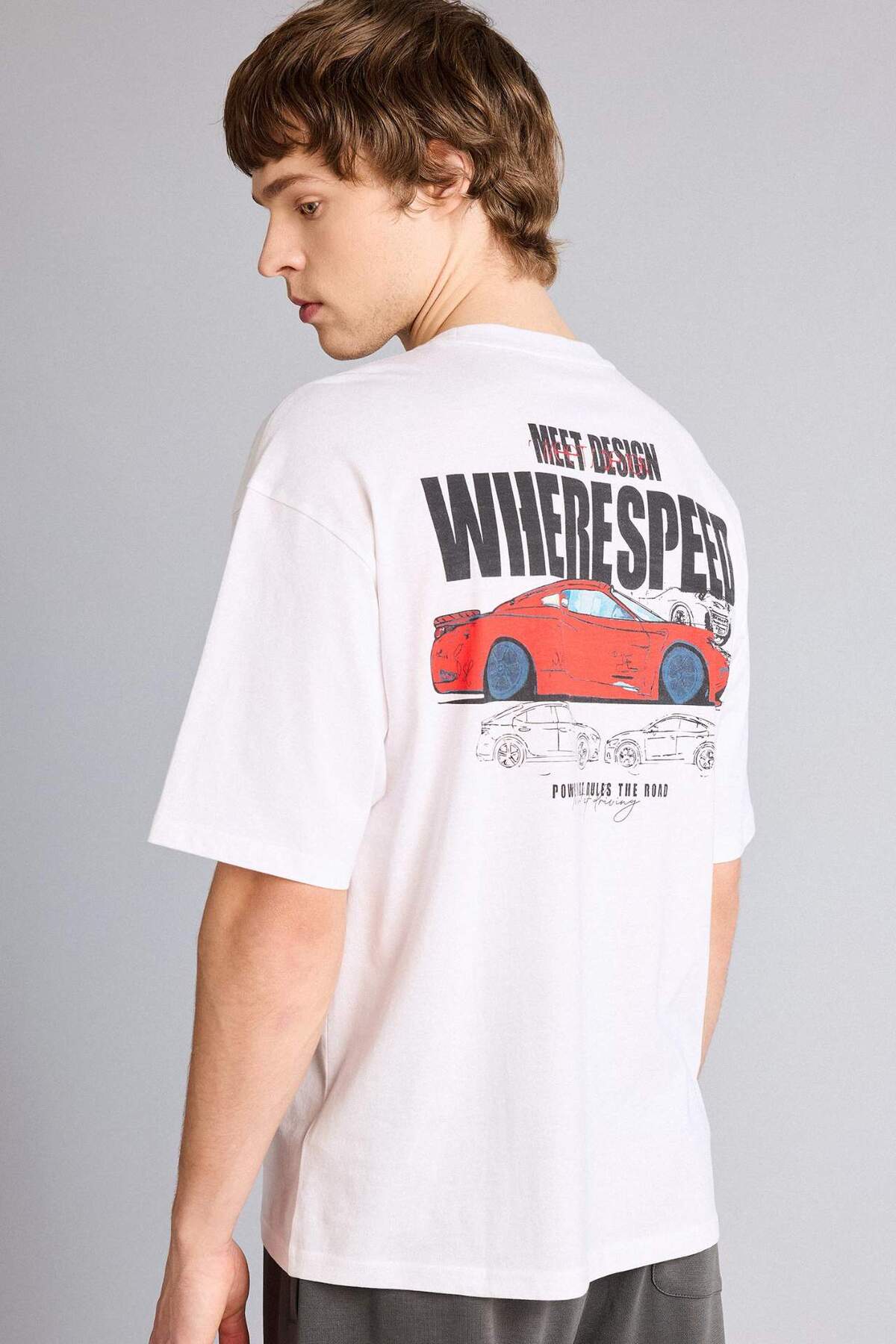 Defacto 100% Cotton Boxy Fit Printed T-Shirt G4850Ax26Sm