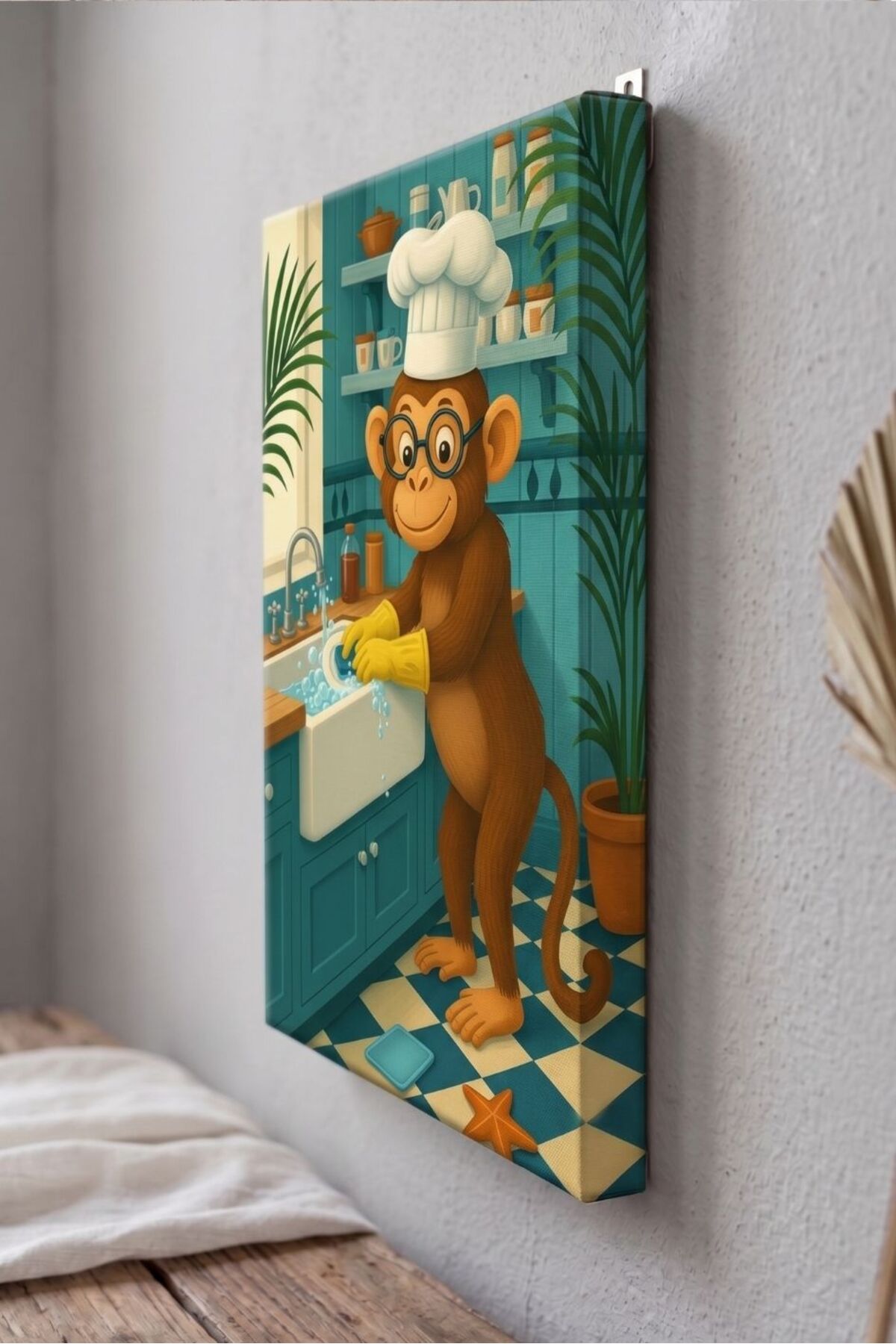 MODERN DESIGN WITH CANVAS TABLE ANIMAL DESIGN FOR BATHROOM AND KITCHEN (MAYMUN3)|TKDKKNVSTB