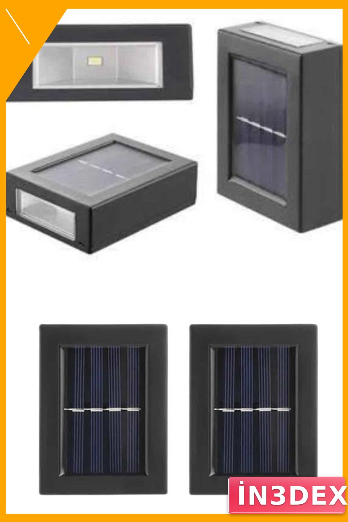 Çift Taraflı Güneş Enerjili Duvar Lambası Solar Bahçe Aydınlatma