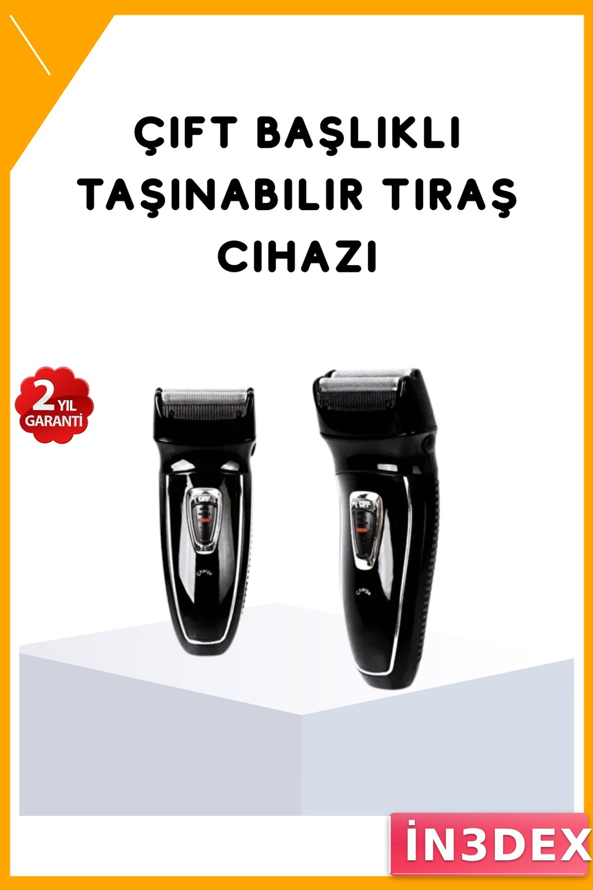 Çift Başlıklı Kablosuz Tıraş Makinesi Kuru Folyo Şarj Göstergeli