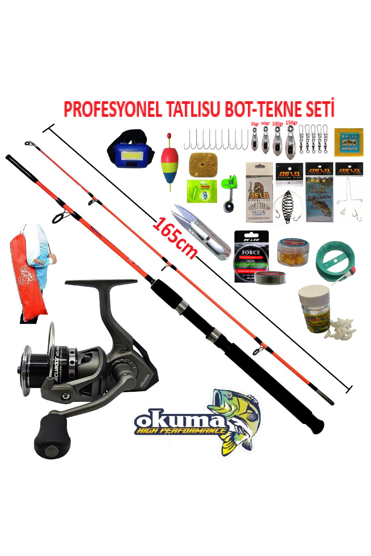 Oslo Okuma 8000 Acuador Kendo 165cm 100-250gr Profesyonel Tatlı Su