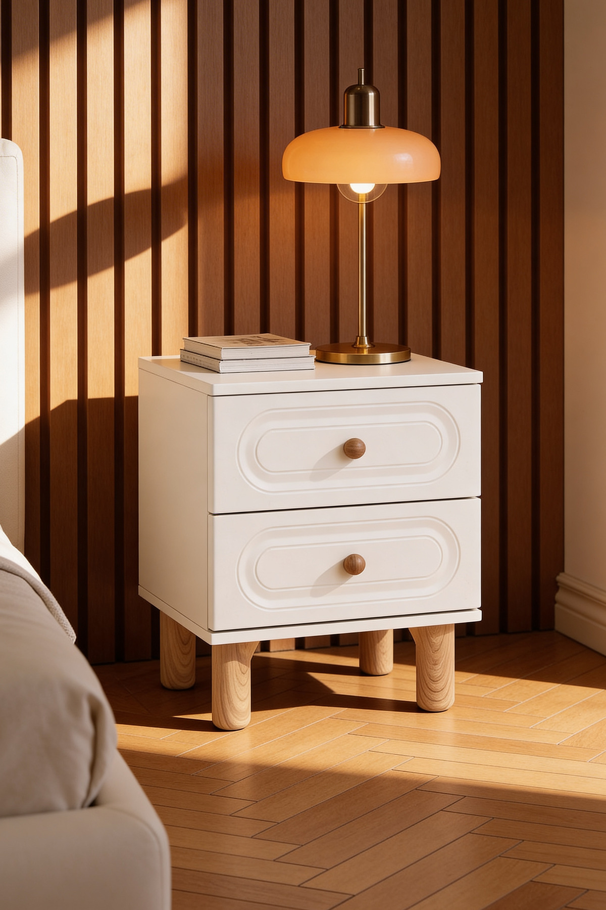 Bohera and Bohem's Nightstand High Leg with 2 Drawers with MDF Lid