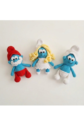 MİNOHOUSE ŞİRİNLER Amigurumi Şirinler 3lü Set Organik Oyuncak
