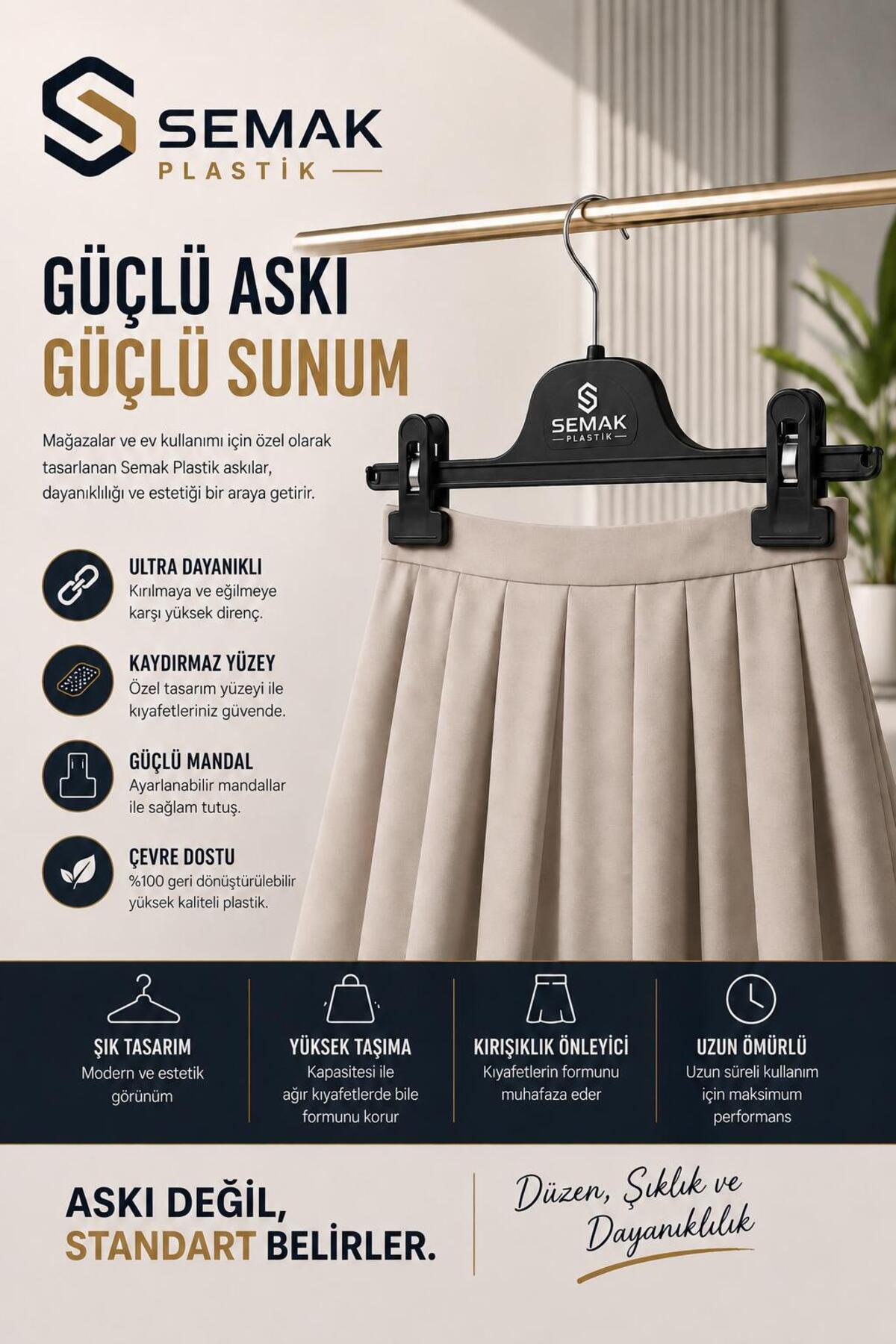 Semak Plastik 10 ADET MANDALLI PANTOLON ASKIS