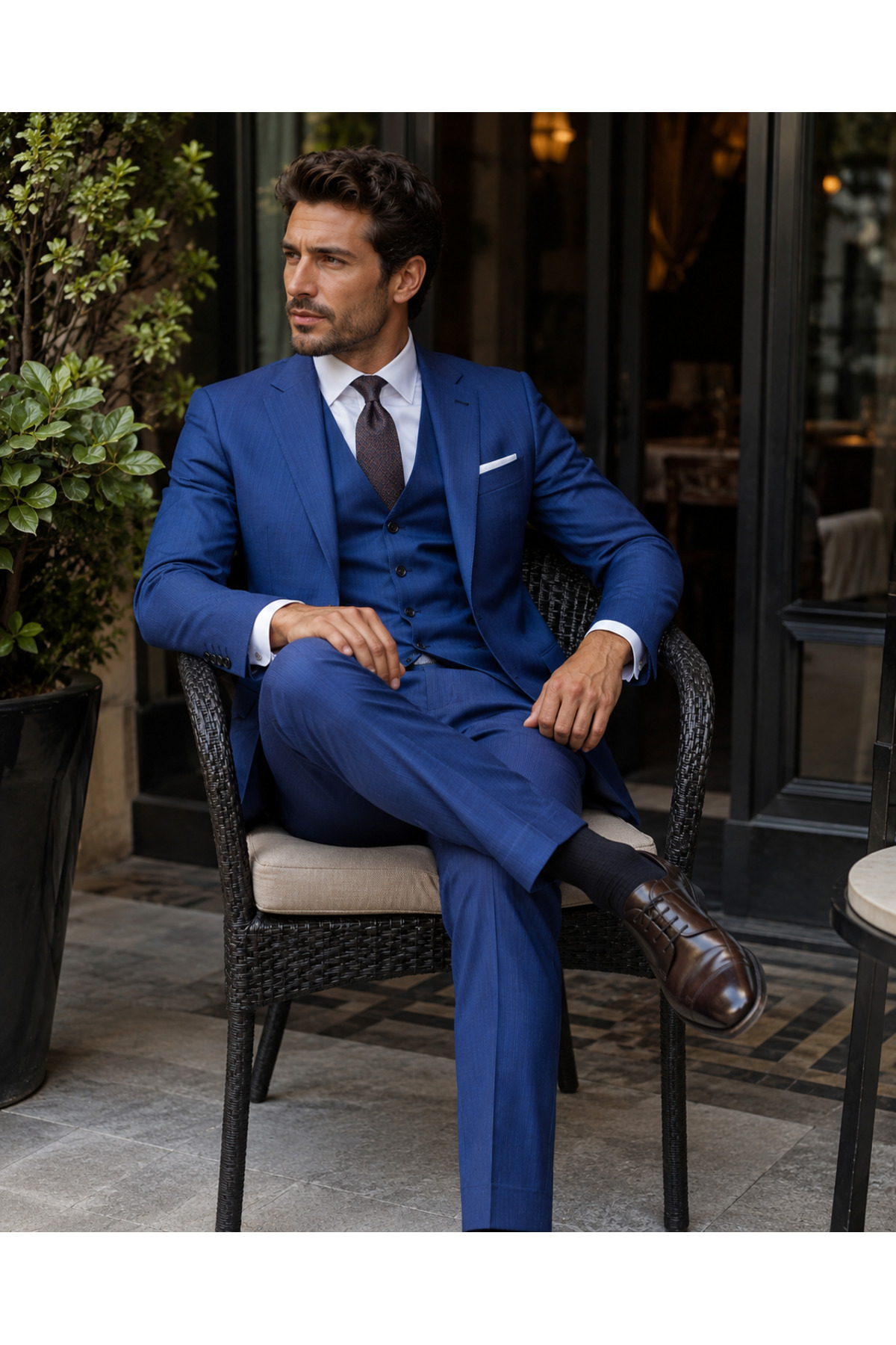 کت و شلوار مردانه – Slim Fit Premium Classic Elegance — سرمه‌ای 57-2543/113-0701 — تصویر 4 از 5