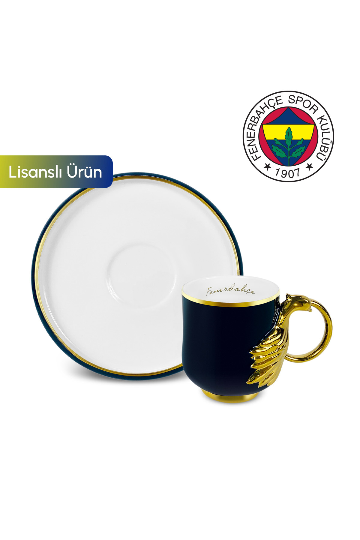 x Taraftar Fenerbahçe Lisanslı 2 Kişilik Kahve Fincan Takımı 90 ml