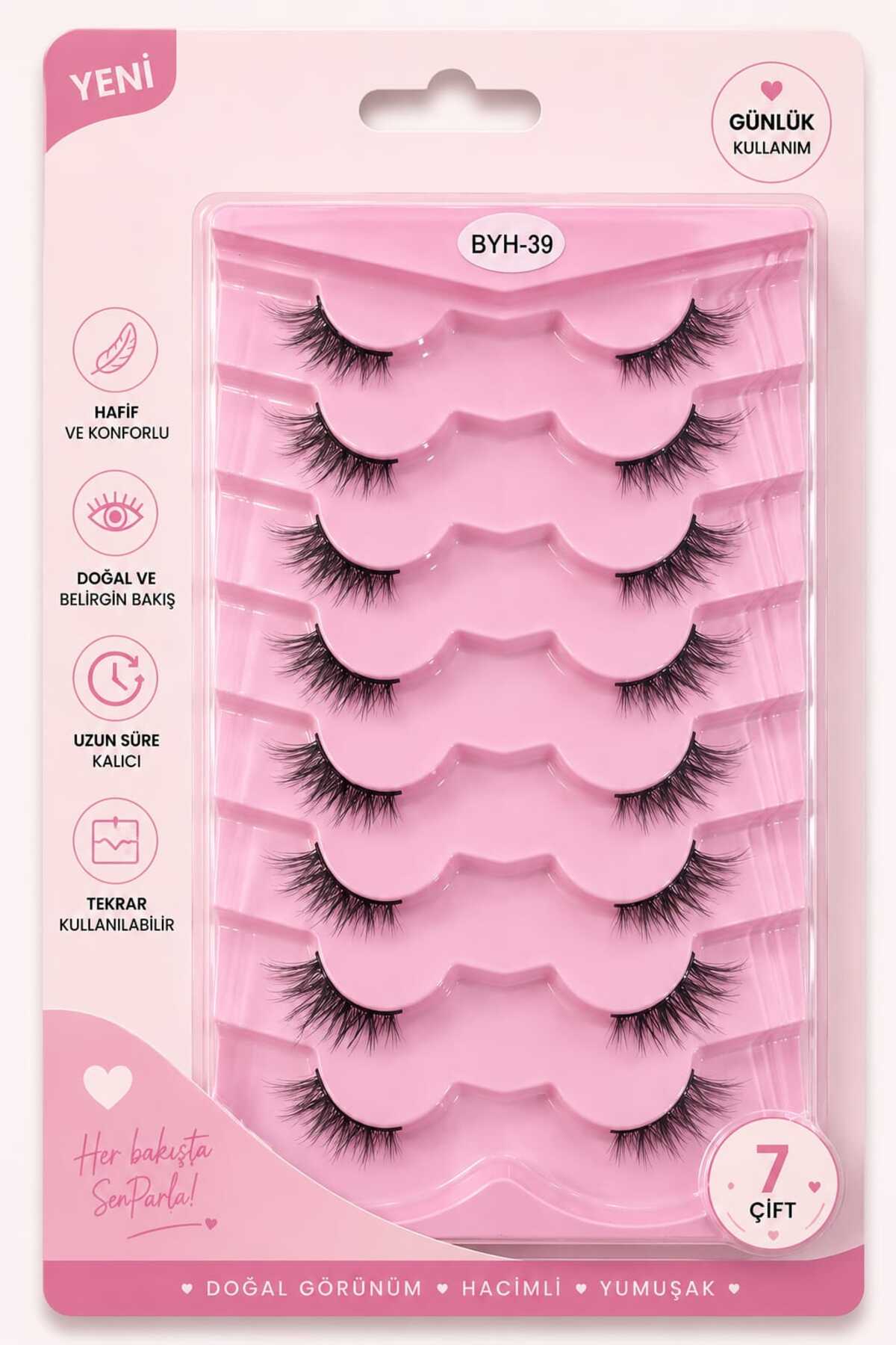 Pastelya 3D Etkili Tekli Takma Kirpik – Günlük ve Özel Günler İçin YARIM KİRPİK BYH-39