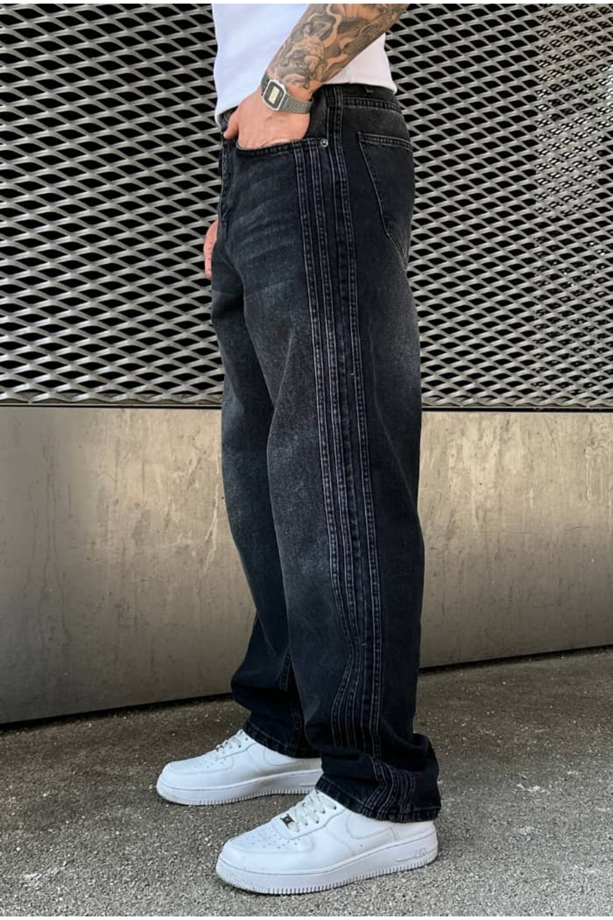 Şerit Detaylı Premium Baggy Pantolon — رنگارنگ RPŞRTDTY
