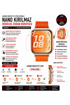 Astakos Huawei watch fit 5 pro Uyumlu Nano Jel Ekran Koruyucu 2 Adet Güçlendi...