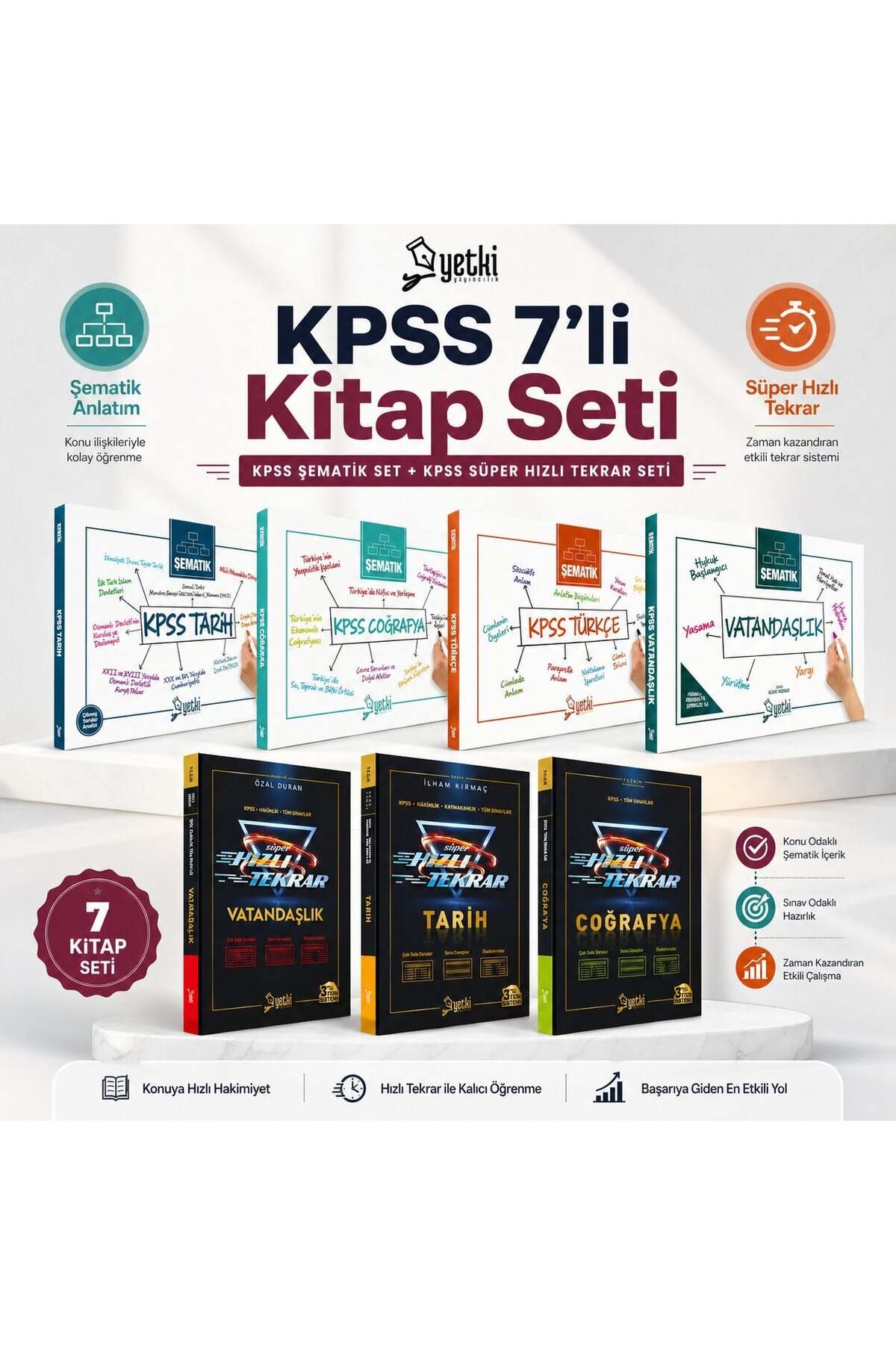 Yetki Yayıncılık KPSS 7'Lİ KİTAP SETİ KPSS ŞEMATİK SET + KPSS