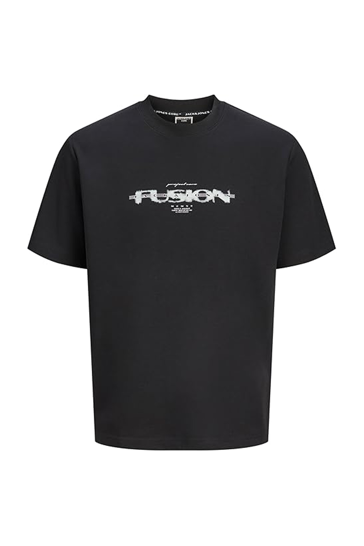 تی‌شرت مردانه طرح‌دار مشکی کد ۱۲۲۹۴۹۷۸ یقه گرد برند JCOFUSION جک اند جونز تی شرت Jack & Jones
