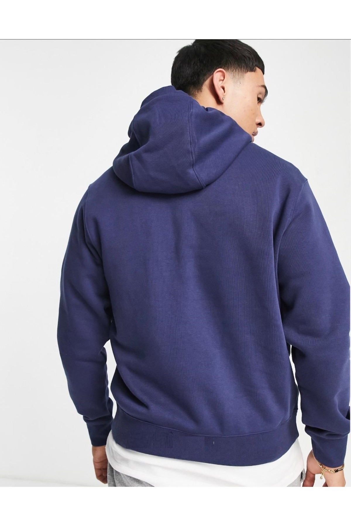 Nike Sportwear Club Şardonlu Kapüşonlu Günlük Stil Lacivert Sweatshirt görsel 4