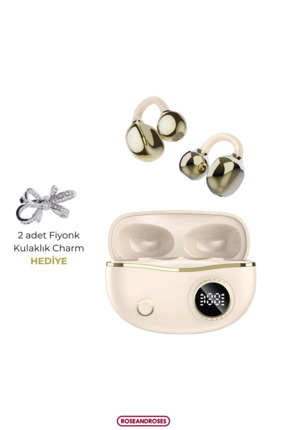 RoseandRoses Fiyonk Charm Hediyeli Modern Klips Tasarımlı Kablosuz Kulaklık -...
