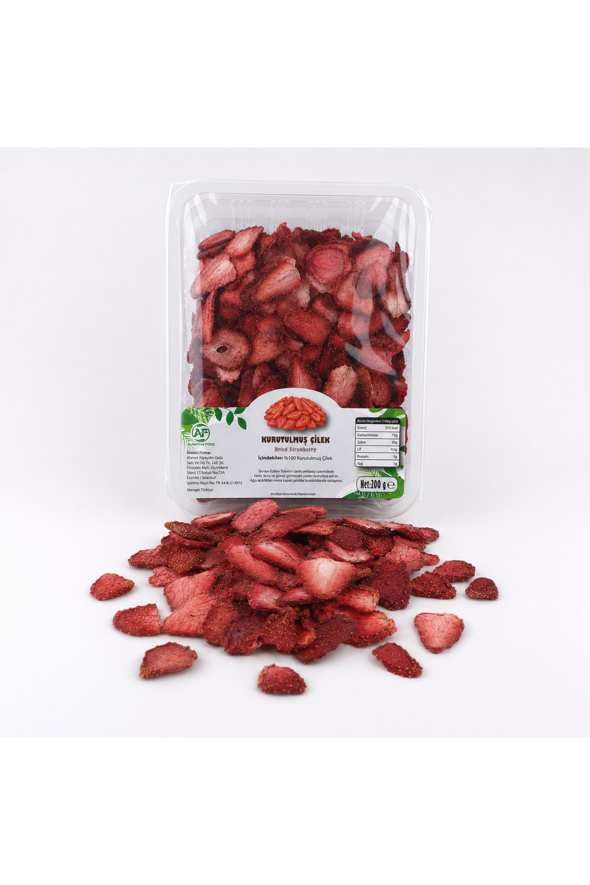 AF ALPAYDIN FOOD KURUTULMUŞ NATUREL ÇİLEK 200 GR Dried Strawberry
