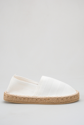 Ayakkabı Delisiyim Unisex Kadın Erkek Beyaz Espadril Esnek Triko Nefes Alan T...