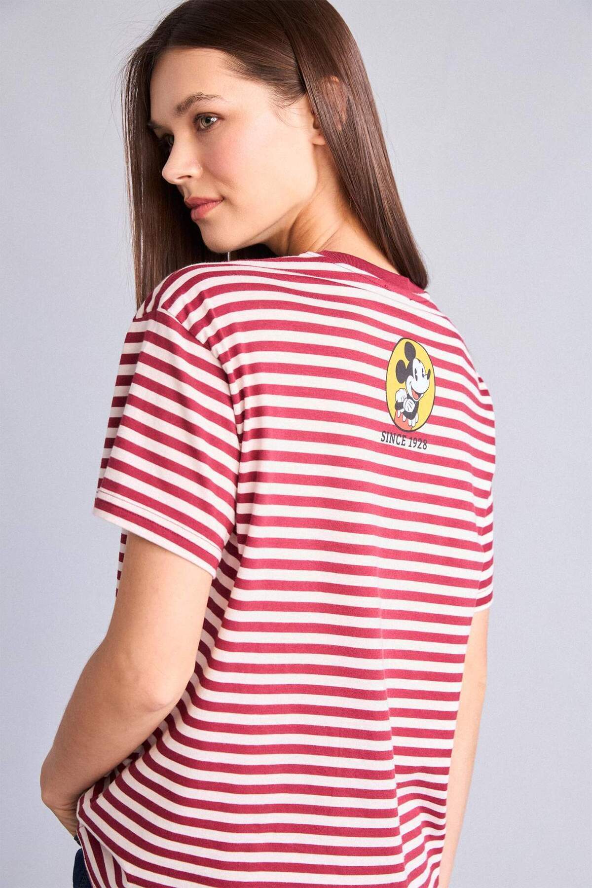 Dısney Mıckey & Mınnıe Oversize Crew Neck Printed Short Sleeve T-Shirt H6816AX26SM