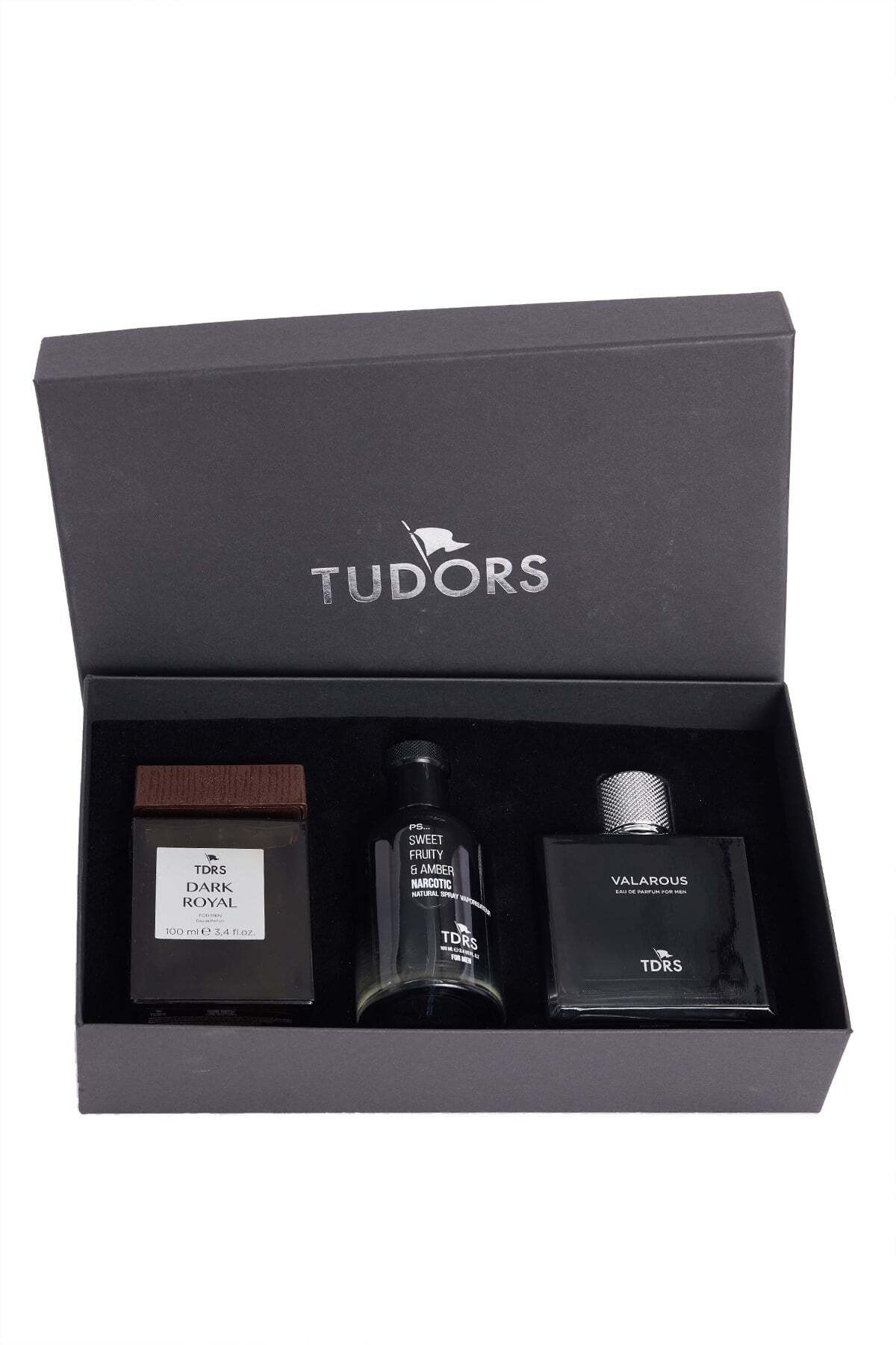 Tudors Özel Hediye Kutulu 3'lü Lavanta-Bergamot-Ozonik 100 ML Uzun Süre Kalıcı Parfüm Seti — PM260001-100