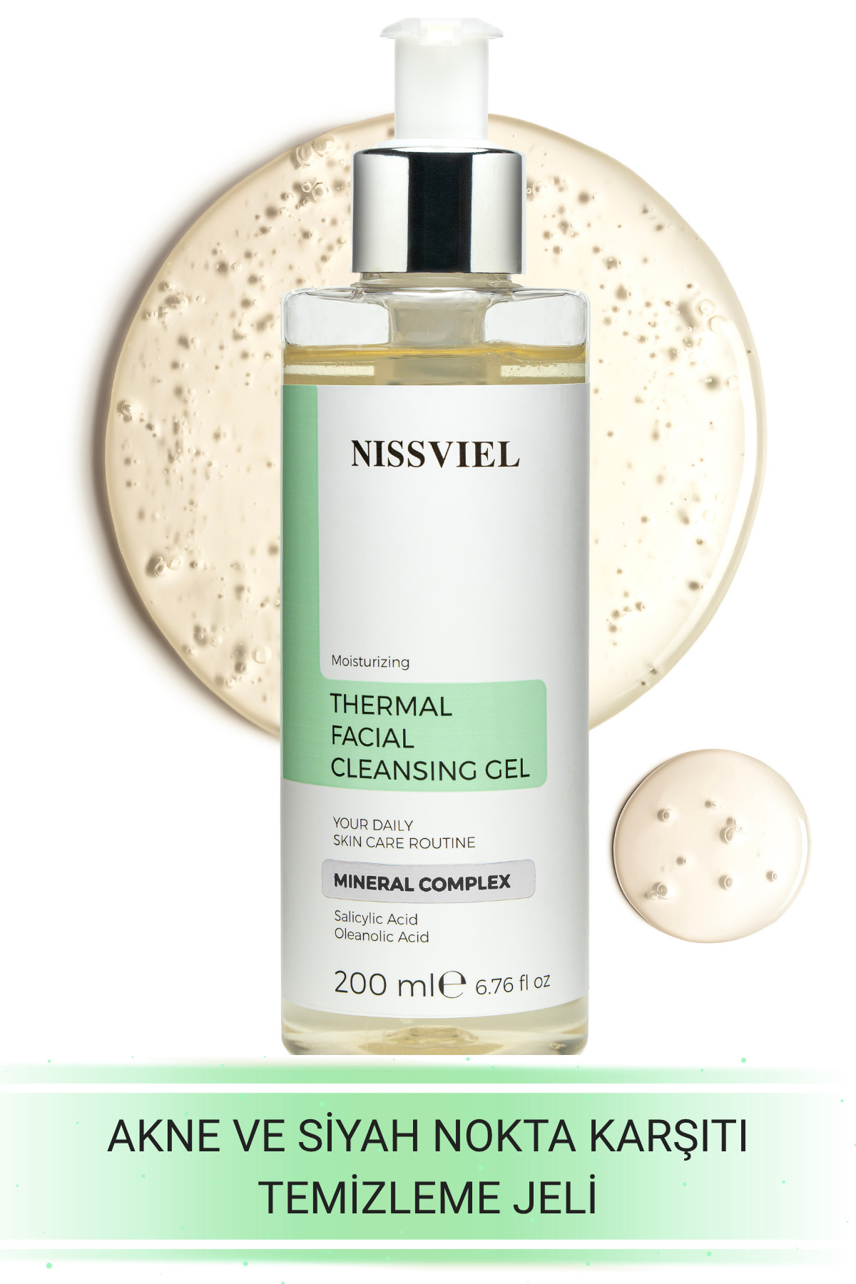 NISSVIEL Gözenek ve Siyah Nokta Görünümüne Karşı Salisilik & Laktik Asit Destekli Yüz Temizleme Jeli 200 ML — 8697633893547