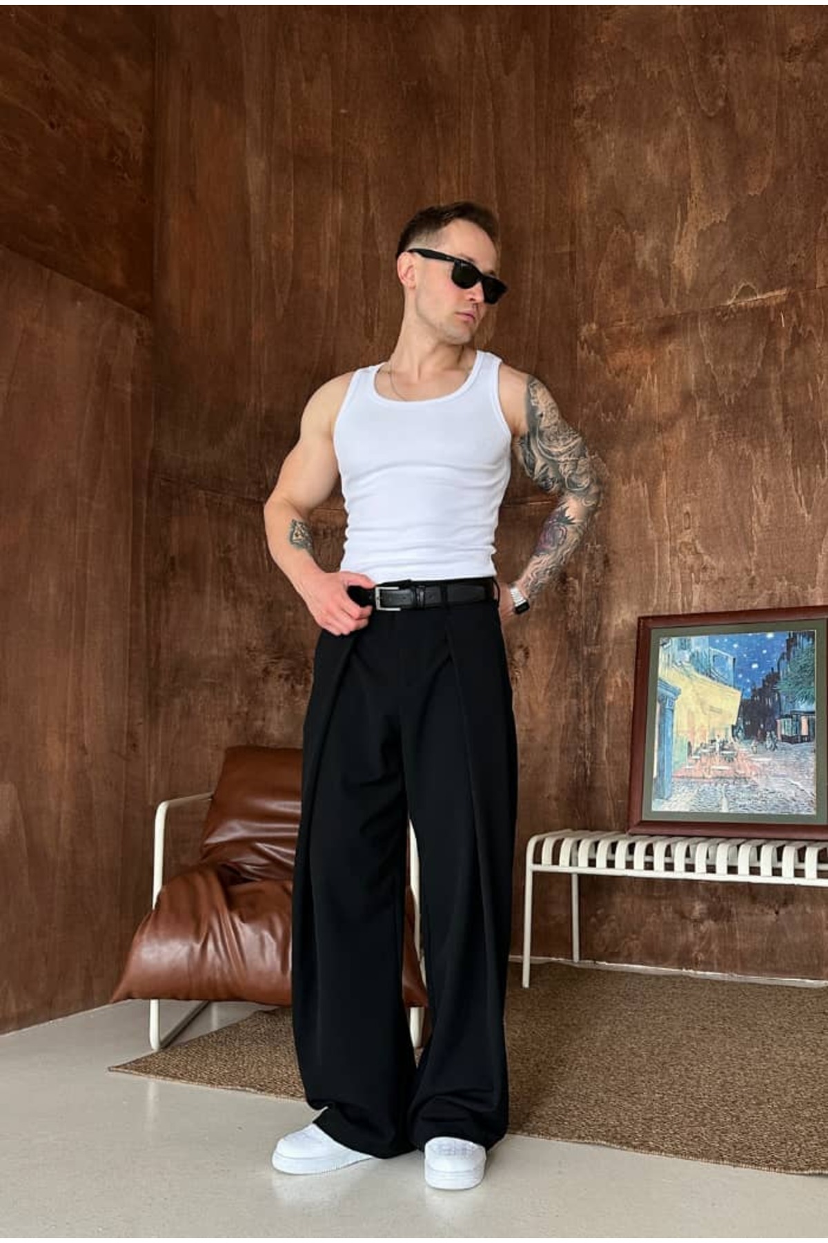 Extra Baggy Wide Fit Premium Kumaş Pantolon — رنگارنگ ExtraKmş0 — تصویر 4 از 7