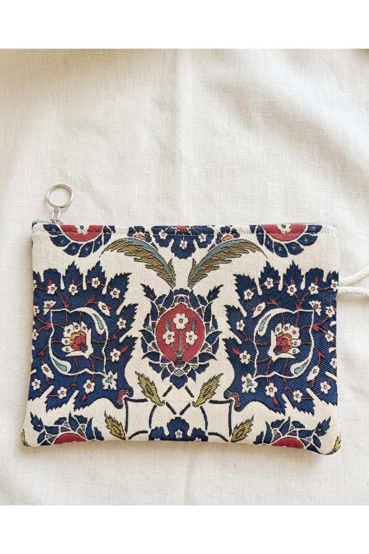 Zehra ana Etnik Lale Desenli Goblen El Çantası Clutch Çanta görsel 3