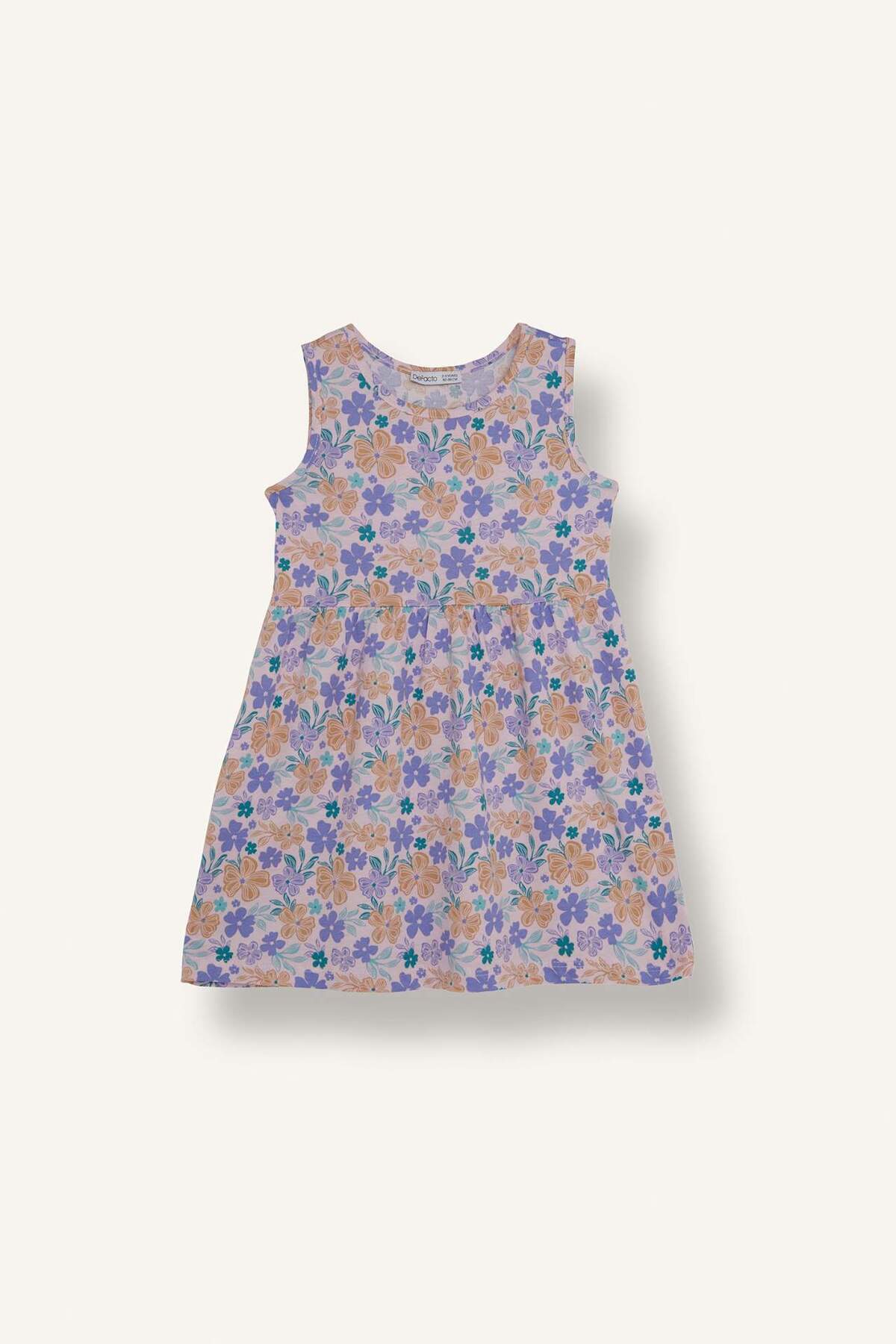 Defacto Desenli Kolsuz Elbise Kız Bebek C0074A526SM