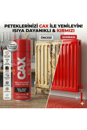 caxcolors CAX Isıya Dayanıklı Kalorifer Petek Sprey Boyası 400 ml Sararma Yap...