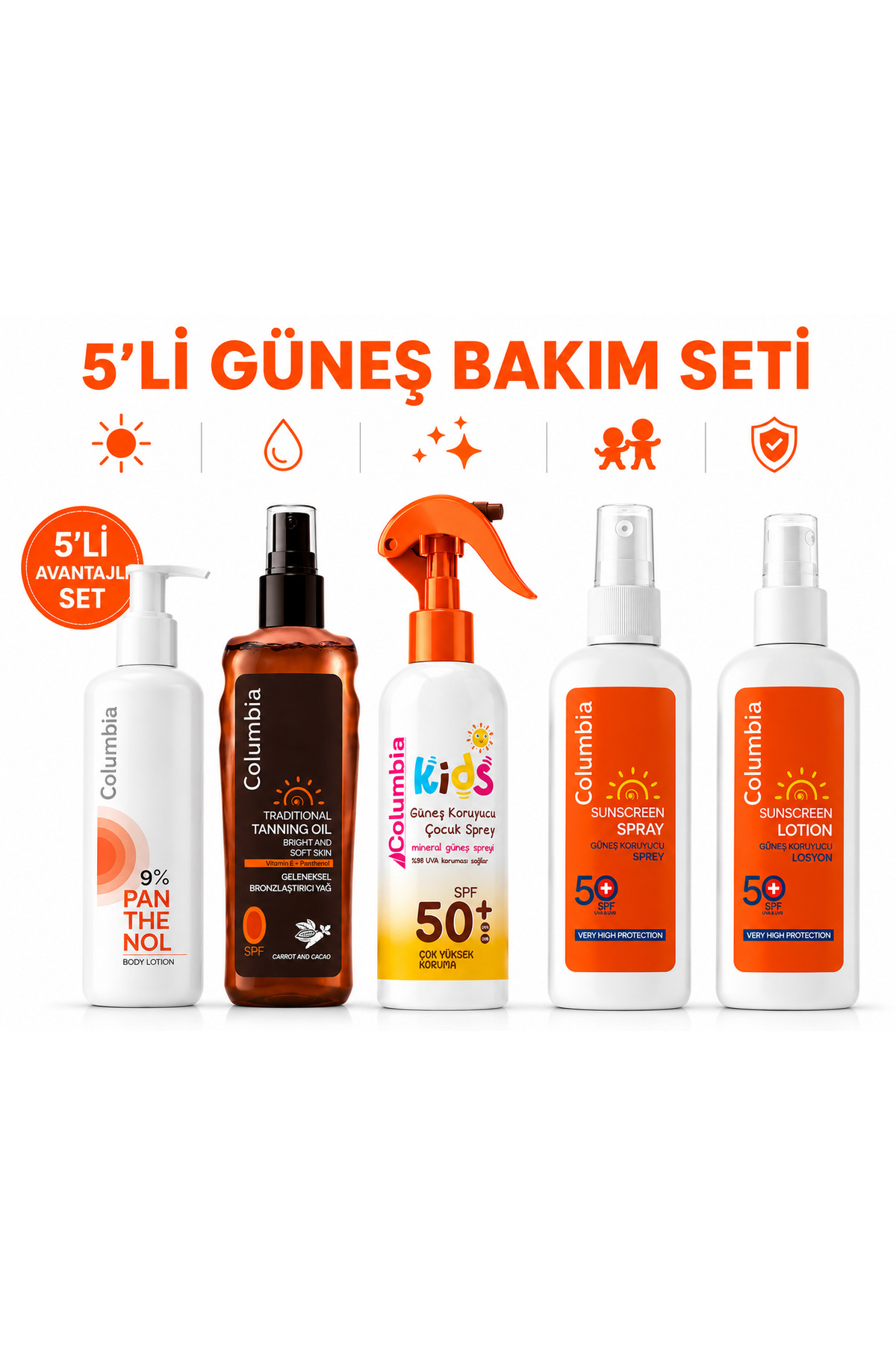 Columbia 5’li Güneş Bakım Set — 3737363728