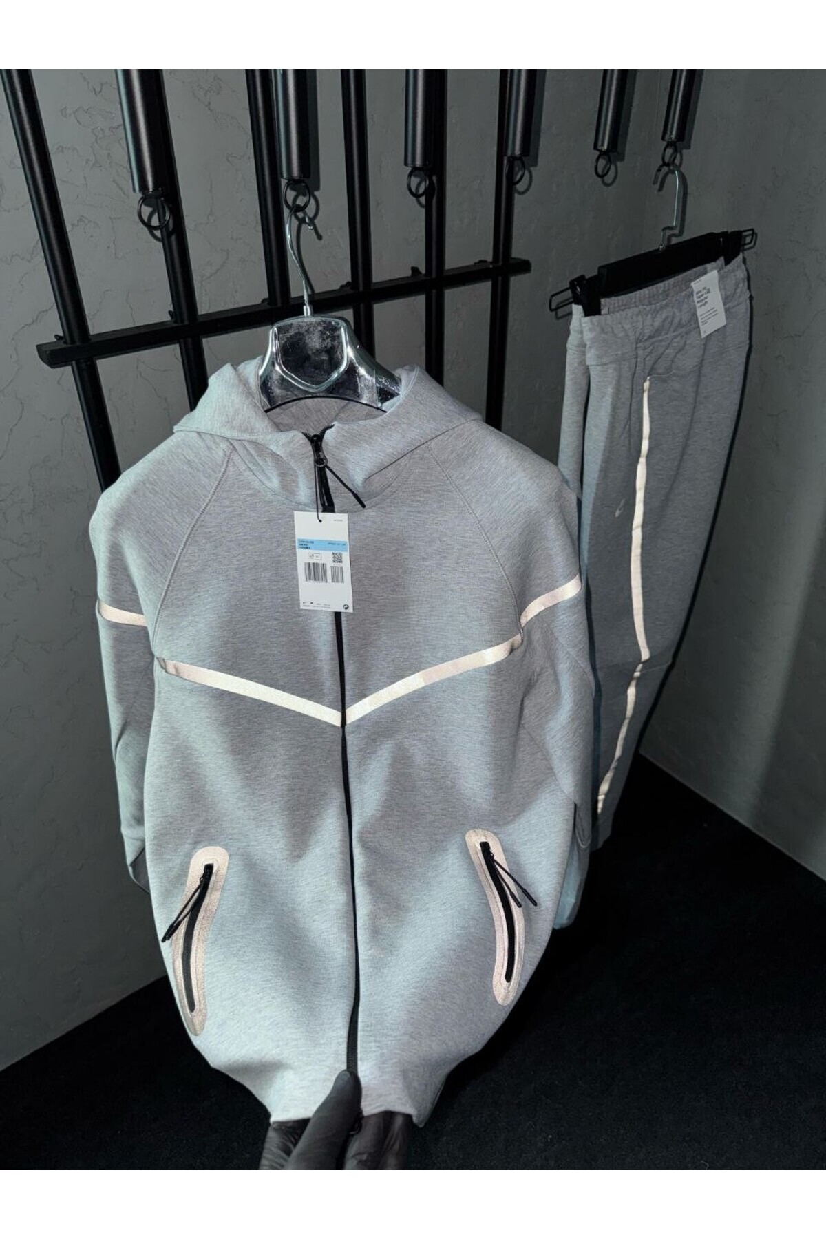 TECH FLEECE REFLEKTÖRLÜ EŞOFMAN TAKIMI (ALT VE ÜST) — خاکستری TFRET
