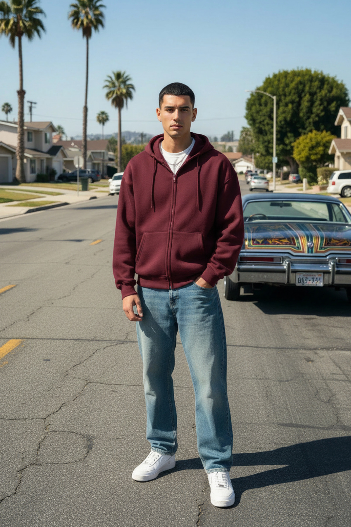 Runades 3 Iplık Erkek Fermuarlı Kapşonlu Sweatshirt Hırka görsel 2