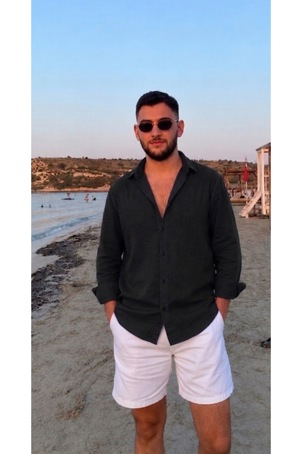 اتوکشی آسان مردانه مشکی ۱۰۰٪ کتان، قابل تنفس و بدون عرق — مشکی ERKEKGMNLEK1 — تصویر 2 از 4