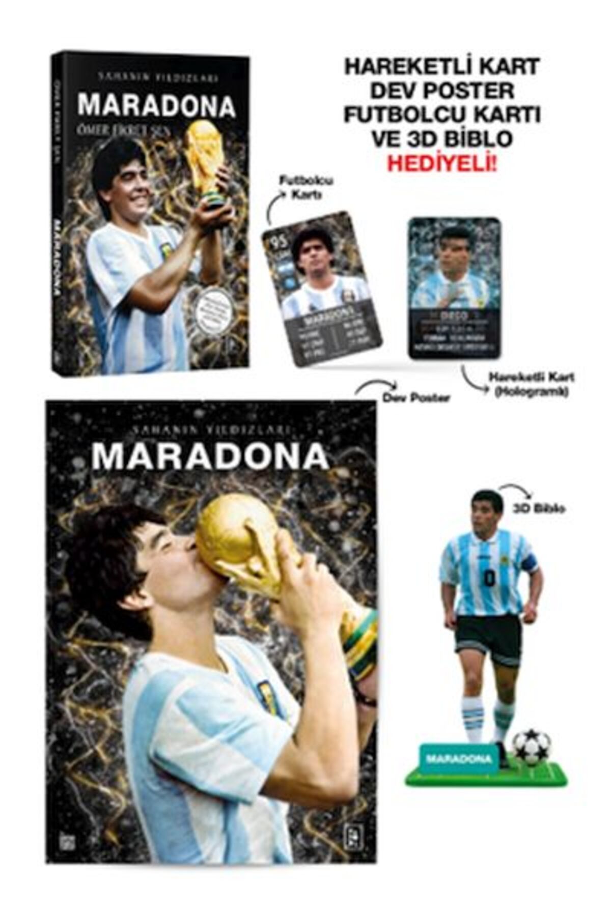 Genel Markalar Maradona - Sahanın Yıldızları - 3D Biblo Hediyeli