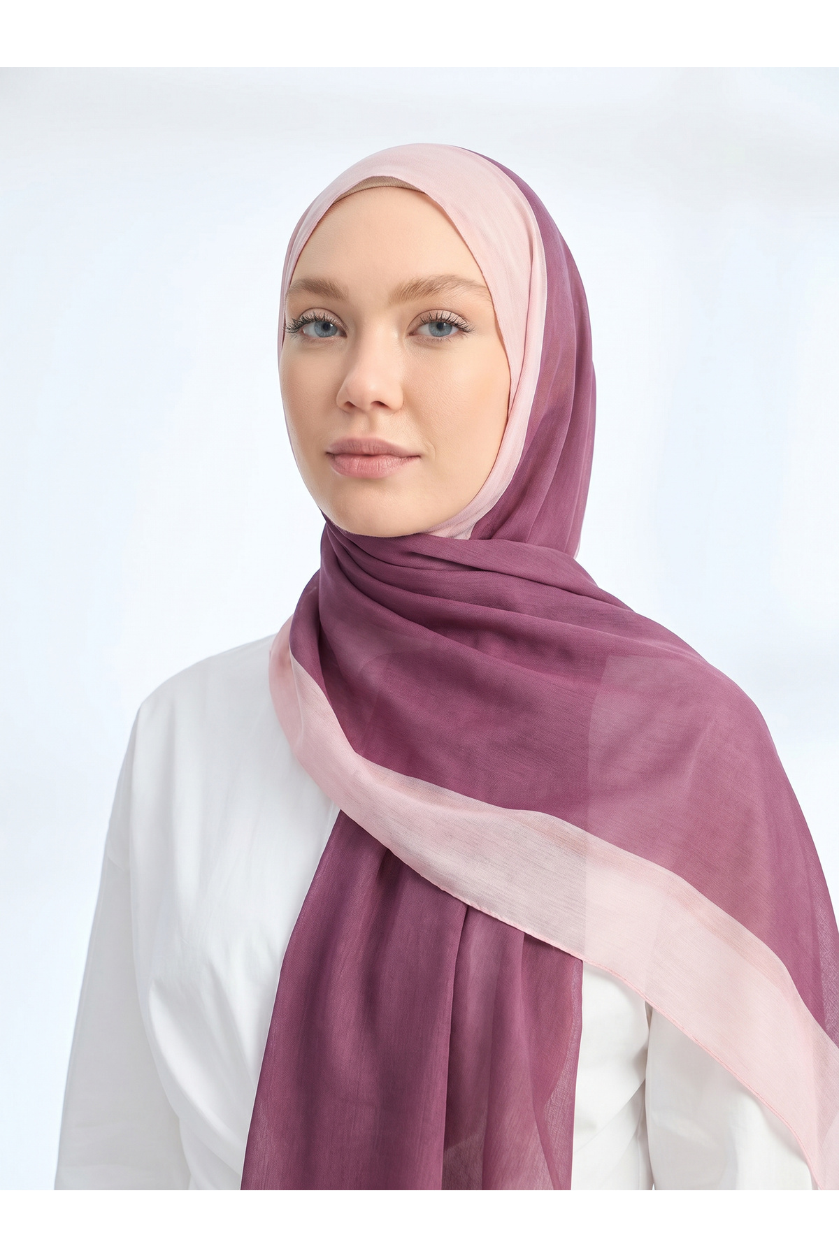SOFT BLUSH FLUSH VISCOSE SHAWL - DUSTY ROSE