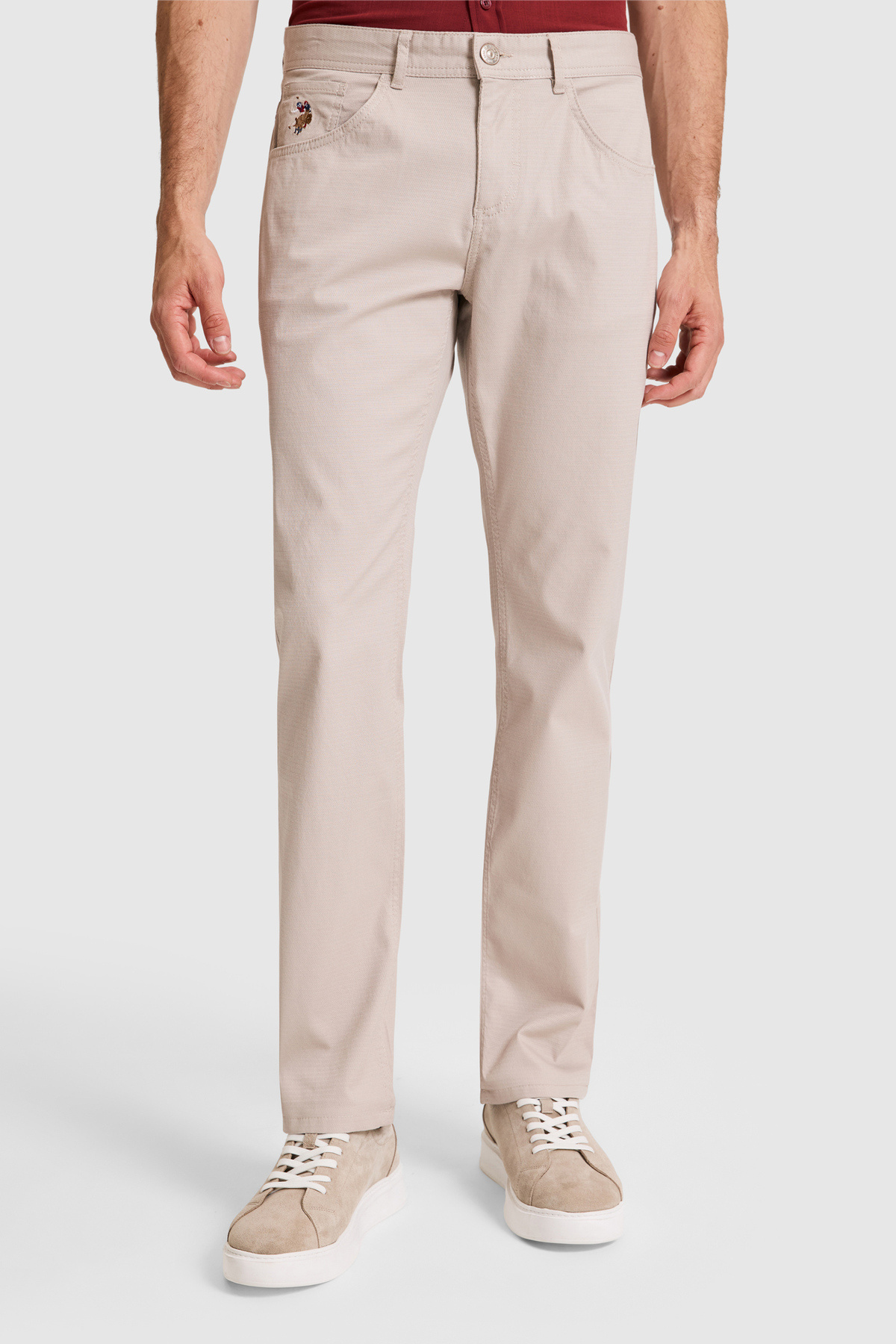 Erkek Regular Fit Taş Kanvas / Chino Pantolon 50322308-VR049 — خاکستری — تصویر 2 از 7