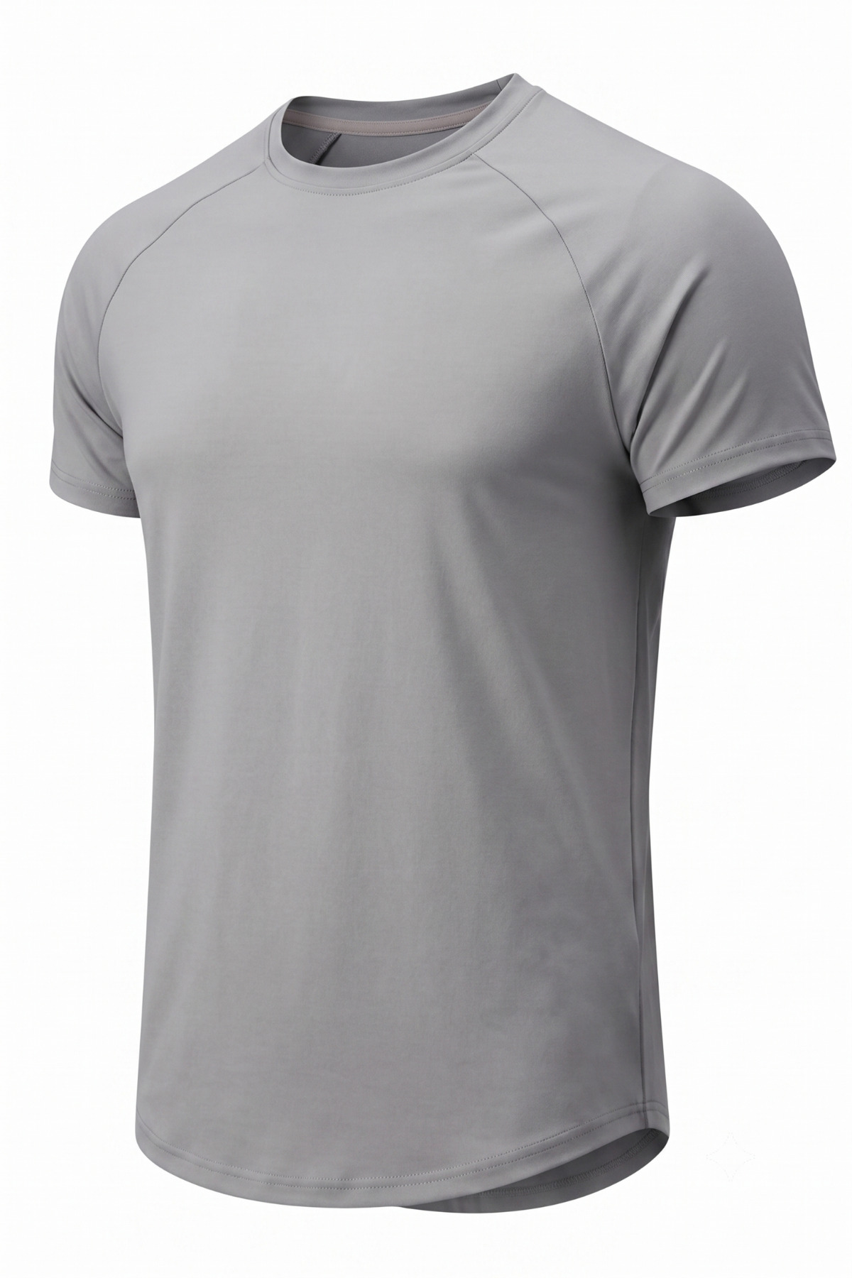 Men's Sports T-Shirt Fitness Training T-Shirt Oval Cut Lycra Single Jersey Reglan Sleeve