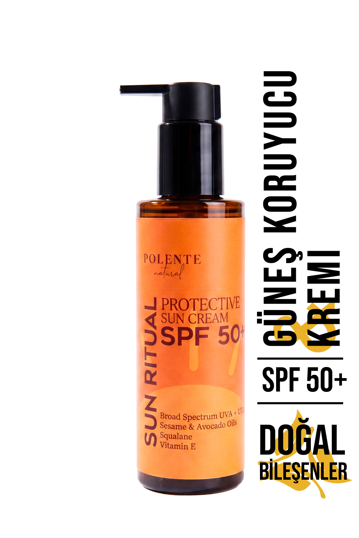Polente Natural SPF 50⁺ Protective Sun Cream - SPF 50⁺ Güneş Koruyucu Krem - (200 ml) — Güneş Serisi - Güneş Kremi