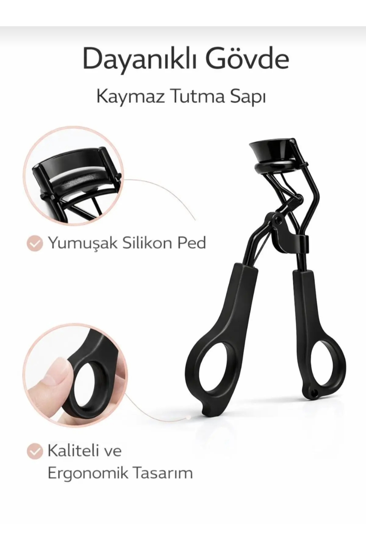 Kirpik Kıvırıcı • Profesyonel Kirpik Kıvırıcı • Acıtmayan Kirpik Kıvırıcı • Yedek Lastikli • Mat Siyah — مشکی Mac Stil Kirpik Kıvırıcı — تصویر 5 از 5