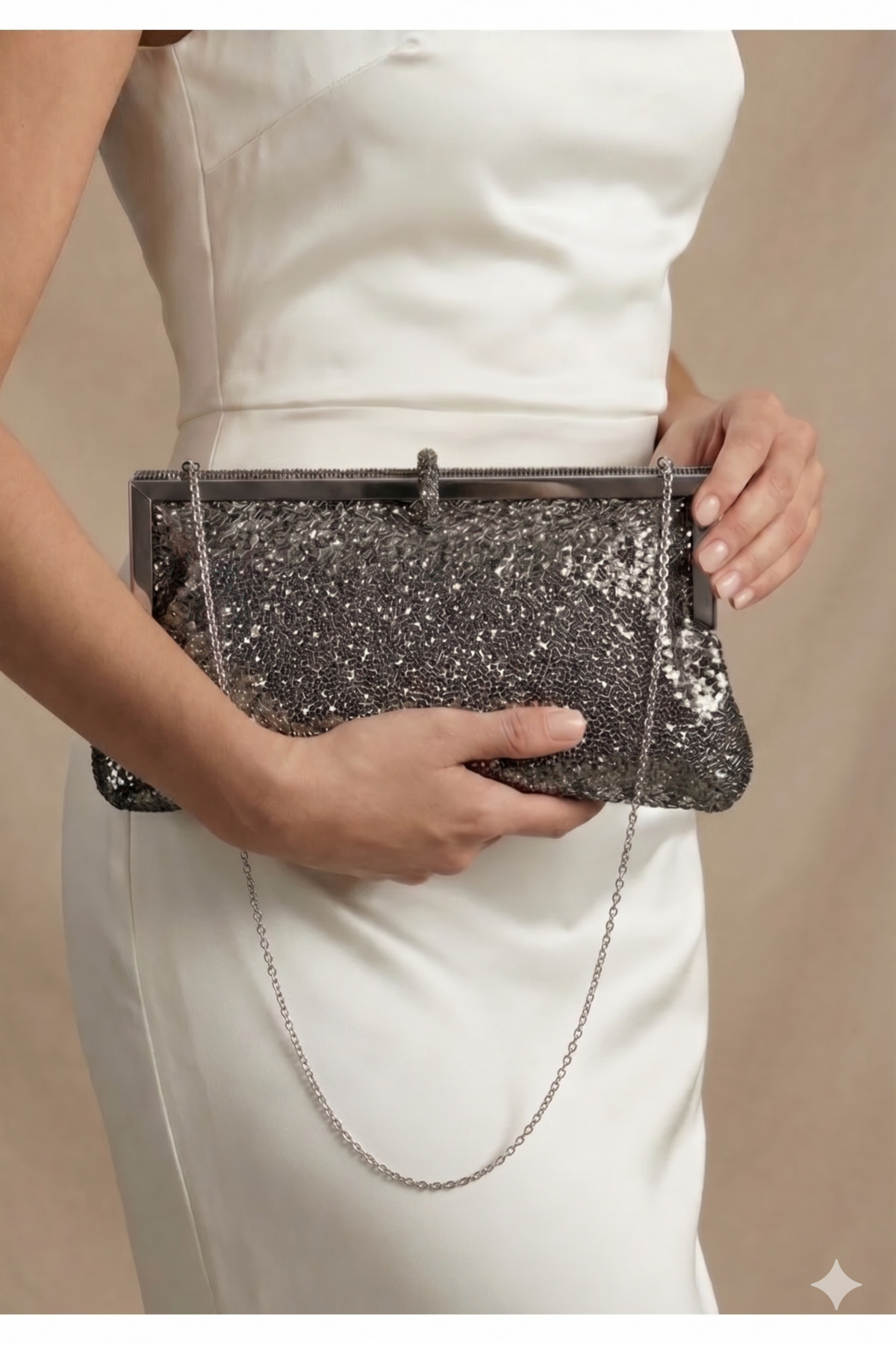 H&D COLLECTİON Kadın Venom Desen Taş Detaylı Cüzdan Clutch Model Portföy Özel Gün Ve Abiye Çanta görsel 2