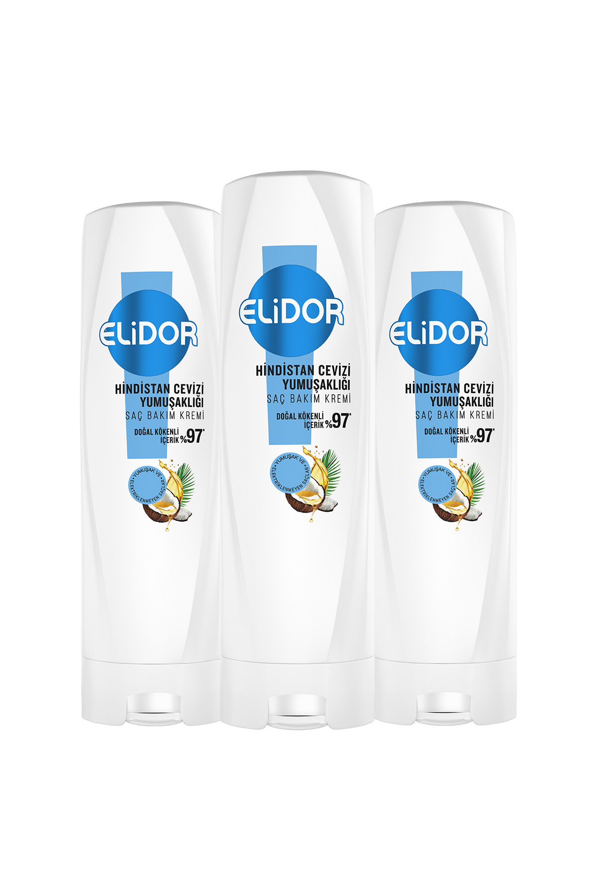 Saç Bakım Kremi Hindistan Cevizi Yumuşaklığı 350 ml x3 — SET.UNİ.11258 — تصویر 3 از 8